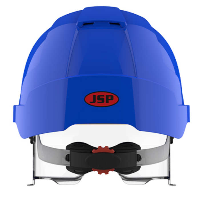 Kask ochronny JSP EVO® VISTAlens™ – niebieski, wersja wentylowana AMB170-006-F00